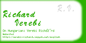 richard verebi business card